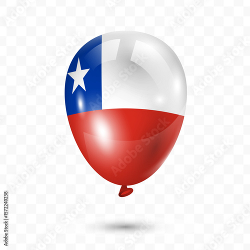 Vector illustration of Chile country flag balloon on transparent background, Flying flag balloons for Independence Day celebrations. Free Download Vector illustration of Chile country flag balloon on transparent background, Flying flag balloons for Independence Day celebrations. - GFXLoad
