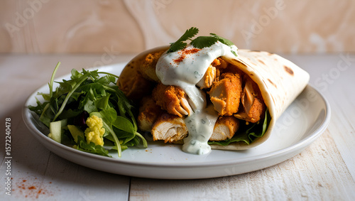 Grilled Meat and Vegetable Meal – Gourmet Dish with Chicken, Fish, and Fresh Ingredients on Plate

