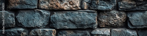 Stacked stone wall texture background in 3D render, providing a rustic and natural element for design, Generative AI