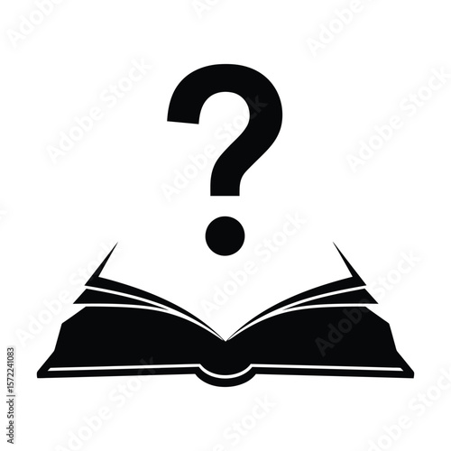 An open book with a question mark above it symbolizes the pursuit of knowledge and the exploration of unanswered questions