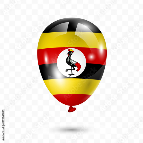 Vector illustration of Uganda country flag balloon on transparent background, Flying flag balloons for Independence Day celebrations. Free Download Vector illustration of Uganda country flag balloon on transparent background, Flying flag balloons for Independence Day celebrations. - GFXLoad