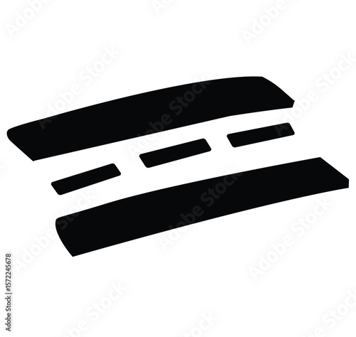 Cute cartoon hand drawn vector road track silhouette.