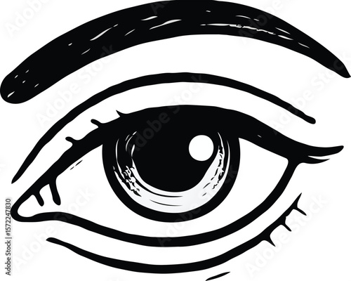 Intricate Line Art Eye Drawing A Detailed Sketch of the Human Eye
