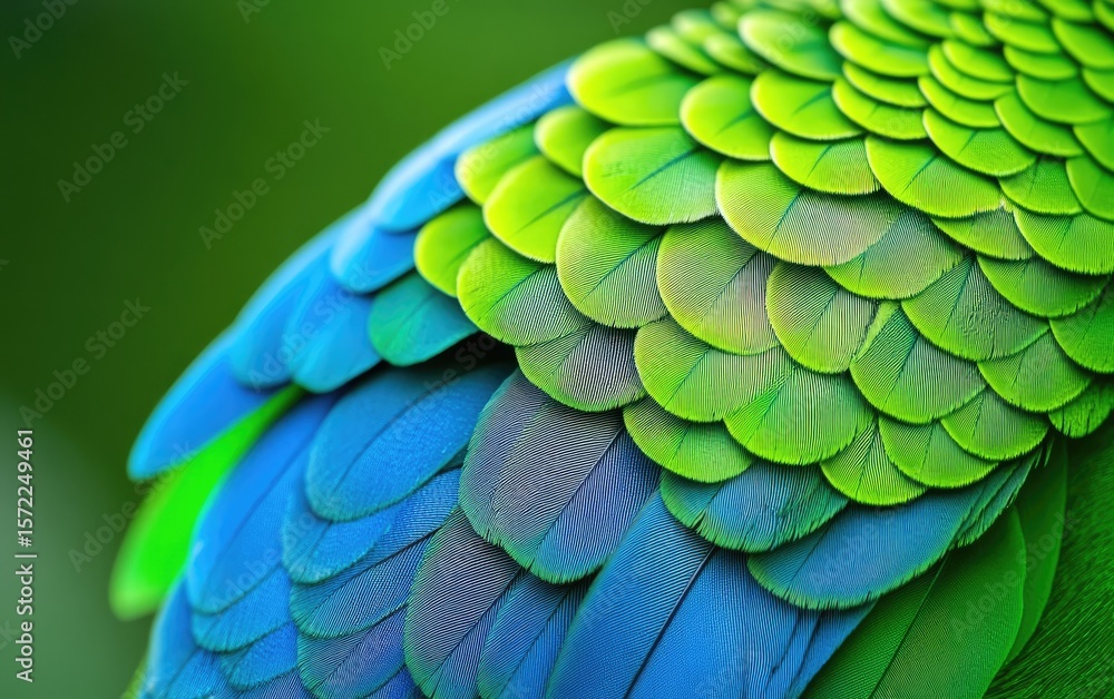 Fototapeta premium Close-up of vibrant parrot feathers