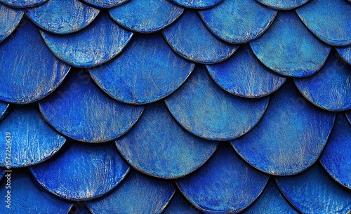 Wallpaper Mural Close-up view of overlapping, deep blue circular scales Torontodigital.ca