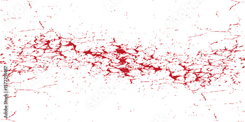 Diverse Blood Splatter Patterns Set for Crime and Horror Design Elements. Dirty collection of paint splatter imitating blood, cut marks, splashes, drops, blots, spray. Isolated on a white backgroud.