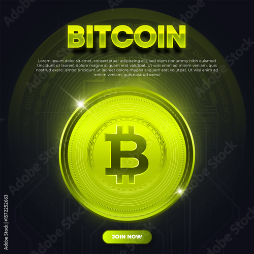 Premium Greenish Crypto Currency Social media design