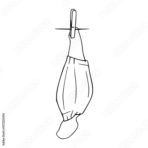 minimalist hanging masker with clothespin