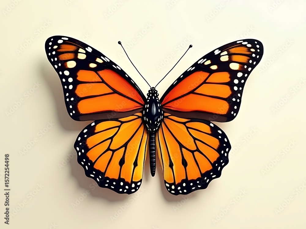 Fototapeta premium Monarch butterfly pattern with realistic wing details