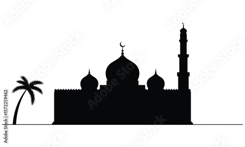 silhouette of mosque