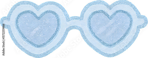 heart shaped blue sunglasses