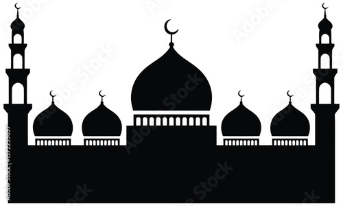 silhouette of mosque