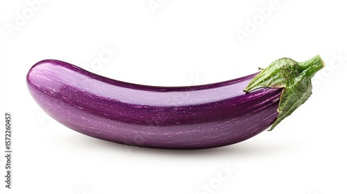 Wallpaper Mural A single eggplant with a green stem on a white background. Torontodigital.ca