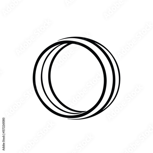 Abstract circular design with overlapping lines. Simple graphic element for branding or design use. Graphic designer's abstract creation for digital use.