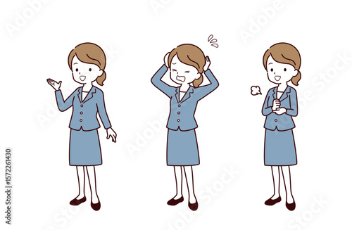 スーツを着たビジネスパーソンのイラスト素材