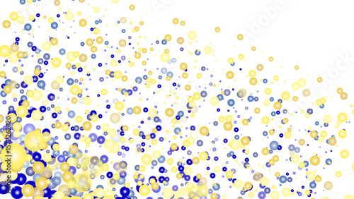 Floating confetti drifting through digital void, with colorful confetti. Colorful confetti on transparent background. Amazing colorful confetti background balloon down for celebration. Blue and Yellow