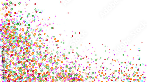 Balloon carnival colored.Amazing colorful confetti background balloon down for celebration. Colorful confetti on transparent background. Vector illustration of festive decoration.