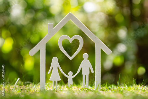 家族と安心の暮らしを象徴するシンプルな家のアイコン