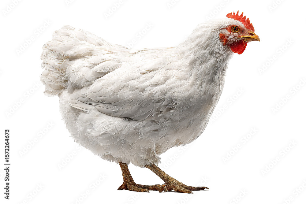 Fototapeta premium Isolated hen with transparent background in high-resolution PNG style for seamless cutout projects