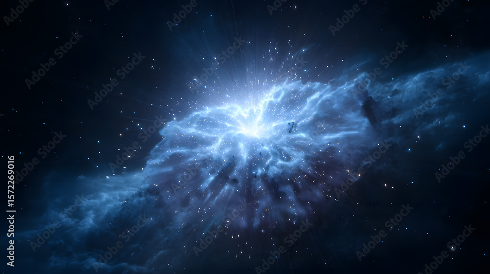 Obraz premium Galactic Cloud Nebula: An interstellar cloud nebula, displaying the vastness and beauty of cosmic gas and dust in a awe-inspiring celestial phenomena.