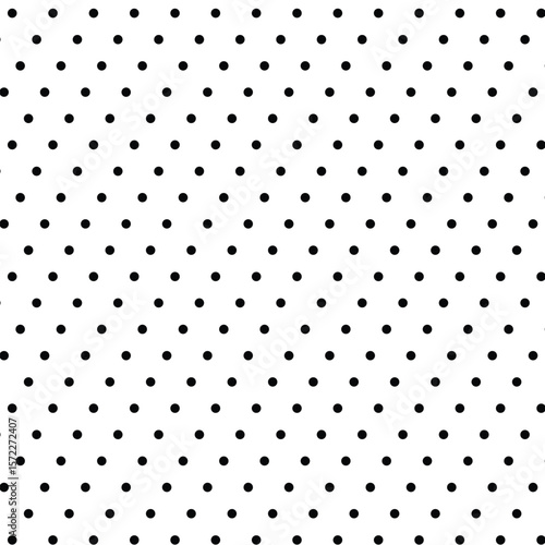 Seamless polka dot pattern. Vector pattern with black circles on white background. Small size randomly scattered circle dots texture.
