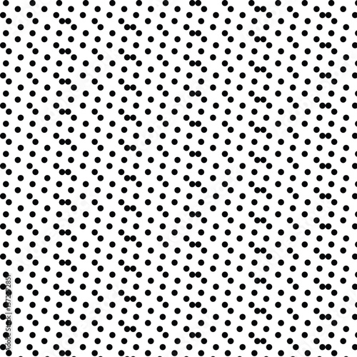 Seamless polka dot pattern. Vector pattern with black circles on white background. Small size randomly scattered circle dots texture.
