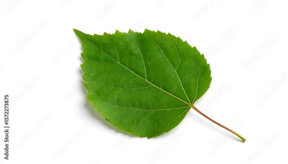 Fototapeta premium Vibrant green leaf, single, isolated