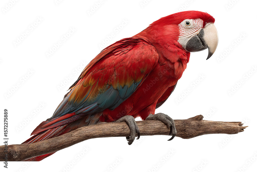Fototapeta premium Vibrant macaw parrot isolated on transparent background - high resolution PNG cutout for design projects