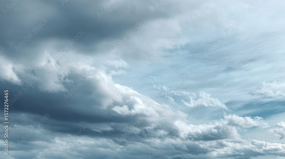 Obraz premium photorealistic ultraminimalistic image of sky during rainy weather featuring soft clouds