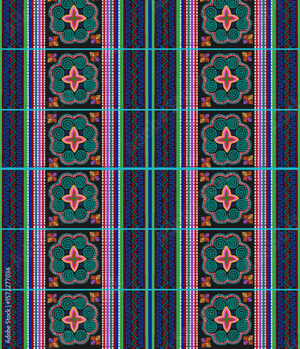 Seamless Ethnic Floral Pattern Background