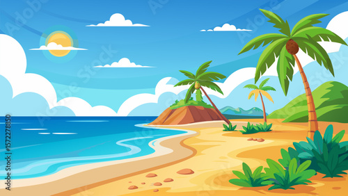 Tropical Beach Paradise. Idyllic Island Getaway