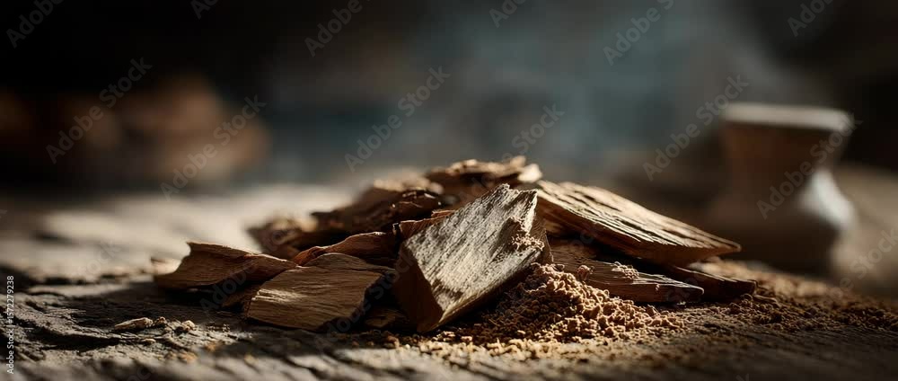 Aromatic sandalwood chips.