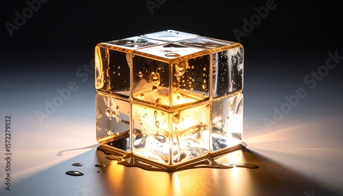 Golden cube of liquid light