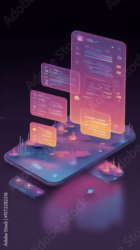 Futuristic Digital Interface Concept with Vibrant Color Scheme
