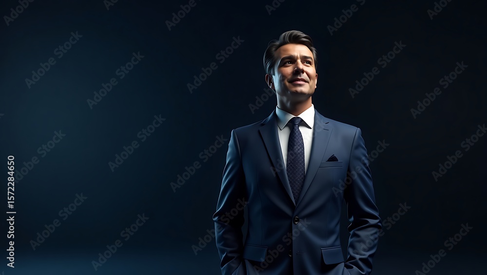Obraz premium Confident Mature Executive Businessman Looking Inspired in Office Setting