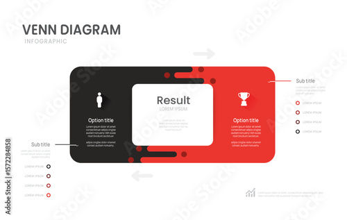 Business Venn diagram infographic template with 2 options, fully editable vector illustration.