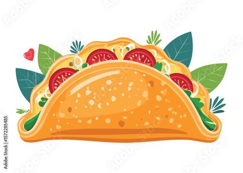 Golden Empanada Savory Pastry Garnish - Vector Illustration
