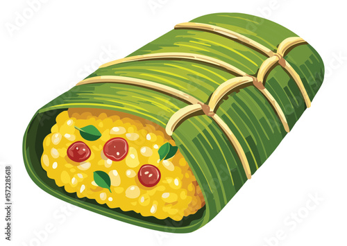 Savory Steamed Food Isolated Delicious - Vector Illustration