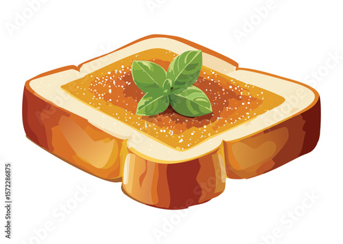 Crunchy Peanut Butter Toast Mint - Vector Illustration