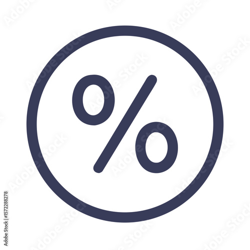 Minimal percent icon in modern outline style