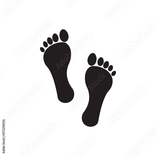 silhouette human footprint icon. Footprint clip. Adults and children's footprints. seps. Vector illustration.