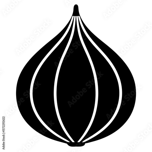 Elegant allium flower head bloom blossom silhouette vector illustration