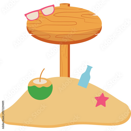 Summer Beach Sign Illustration