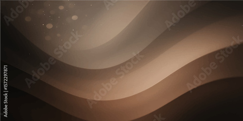 Earthy Beige Gradient Background with Abstract Flowing Curves and Dust Particle Aesthetic