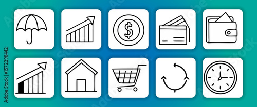 home appliances icons set