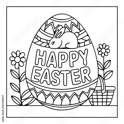 black and white easter day coloring pages