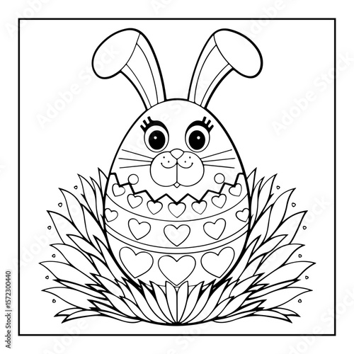 black and white easter day coloring pages