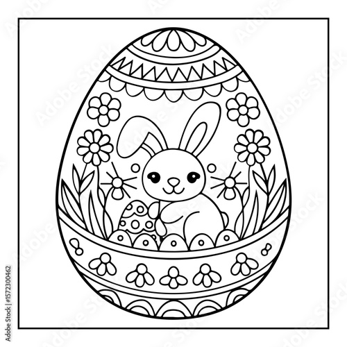 black and white easter day coloring pages