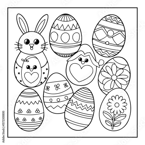 black and white easter day coloring pages