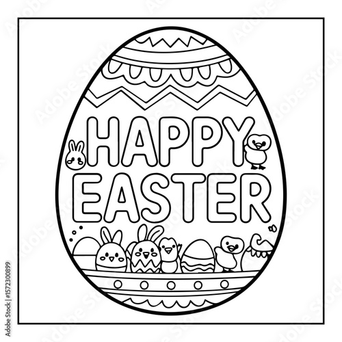 black and white easter day coloring pages